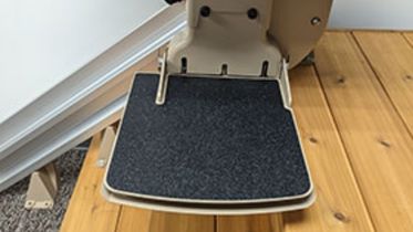 Bruno Elite curved outdoor stairlifts larger footrest option